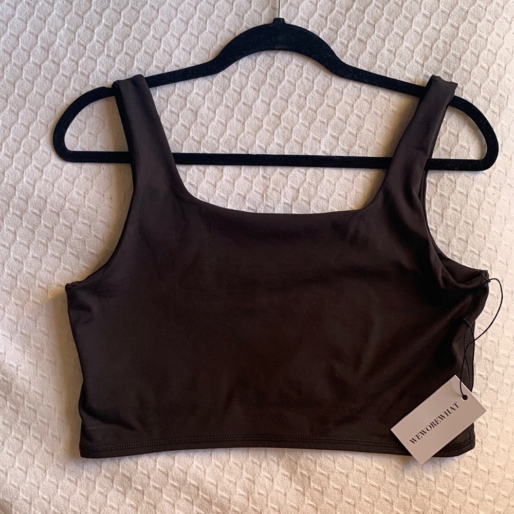 WEWOREWHAT chocolate black cropped top